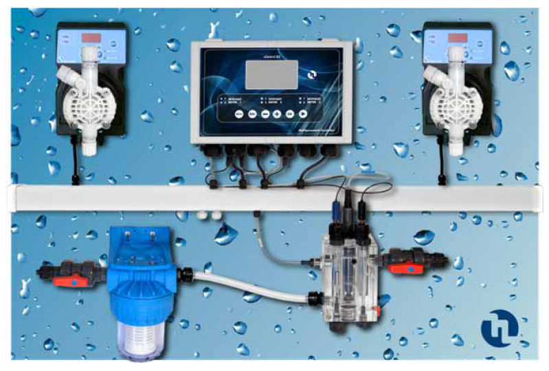 Система дозирования для контроля уровня pH/Cl в воде бассейна Etatron POOL GUARD 7 PH/CL/T PANEL (SONDA CL)