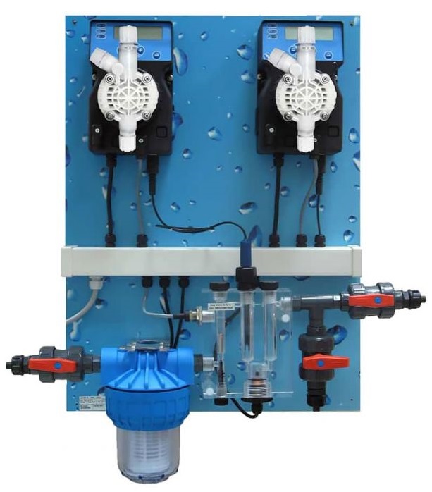 Система дозирования для измерения и поддержания pH и хлора в воде бассейна объёмом до 500 м3 Etatron POOL GUARD 3 PH/CL PANEL (SCLO3 HYCHLOR)