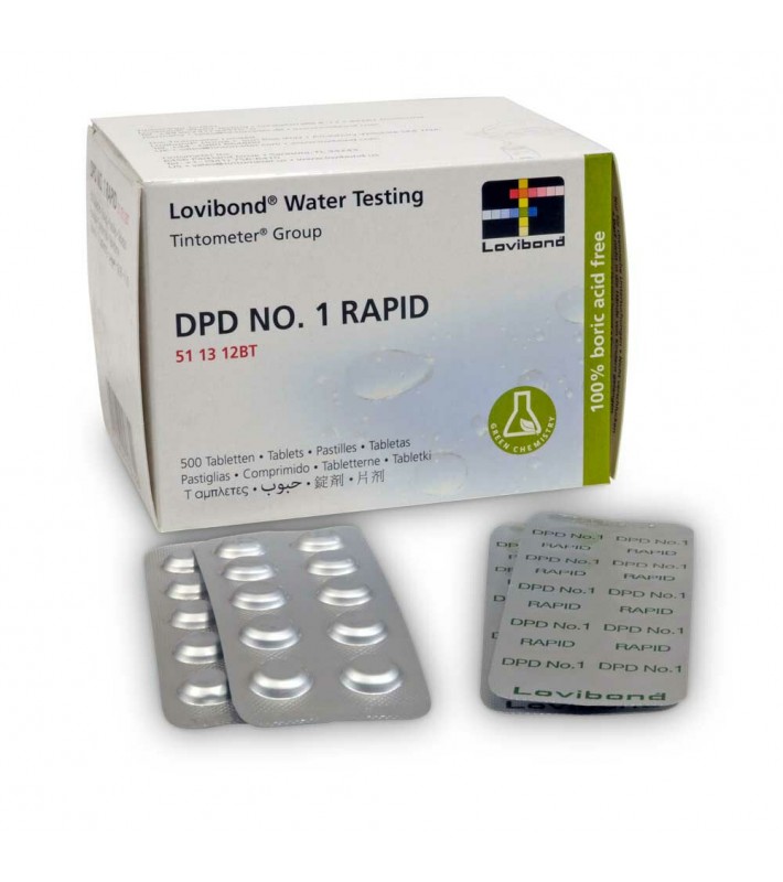 Тестерные таблетки для измерения уровня свободного хлора в воде бассейна DPD1 Lovibond RAPID (free CL) (50 блистеров)