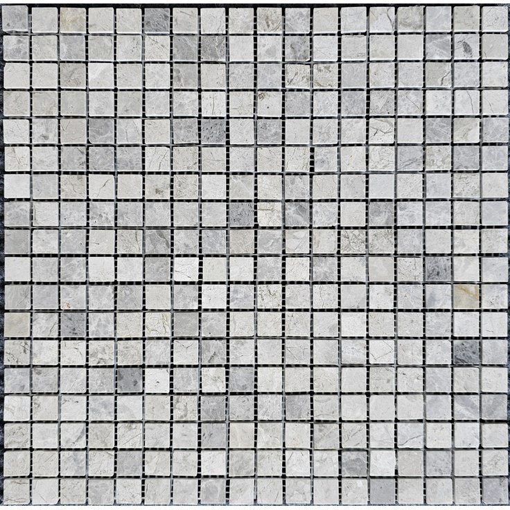 Мозаика 328 Tundra Grey, чип 15х15 мм, сетка 305х305х4 мм, Полированная