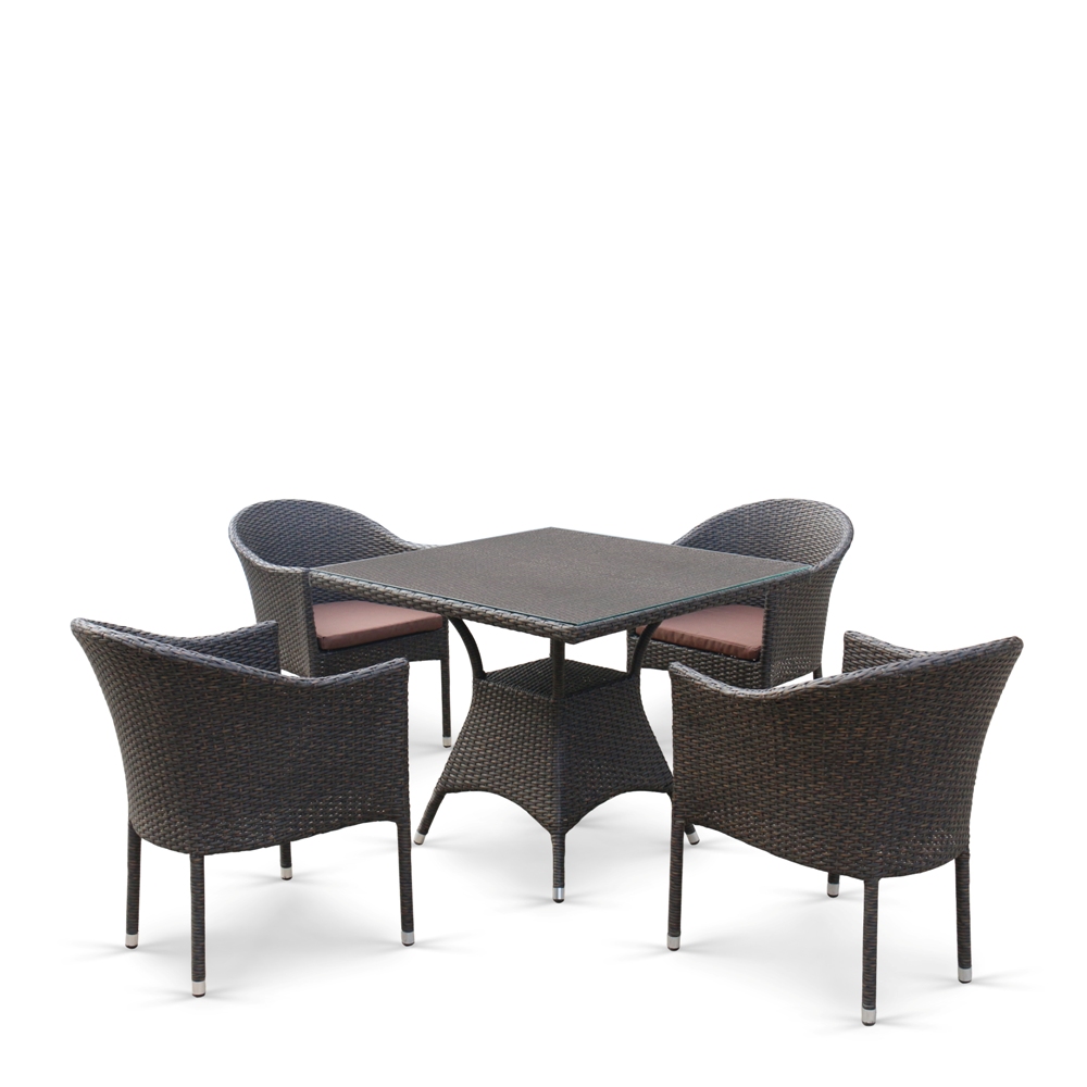 Обеденный комплект плетеной мебели T190B/Y350A-W53 Brown (4+1)