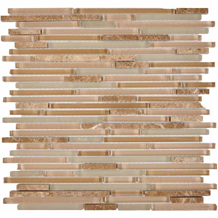 Мозаика 736 из мрамора и стекла, чипы 8x48/98/148 мм, сетка 300х300x8 мм