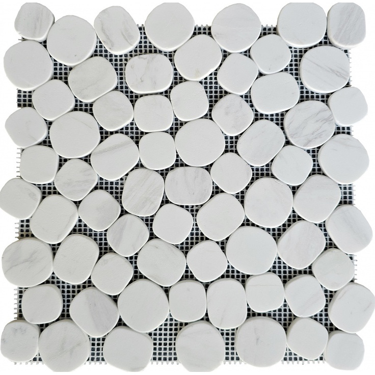 Мозаика 310 Volakas White, чип произвольный, сетка 300х300x6 мм, Матовая