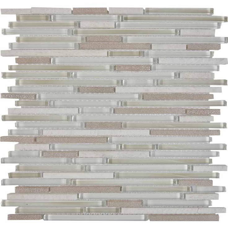 Мозаика 735 из мрамора и стекла, чипы 8x48/98/148 мм, сетка 300х300x8 мм