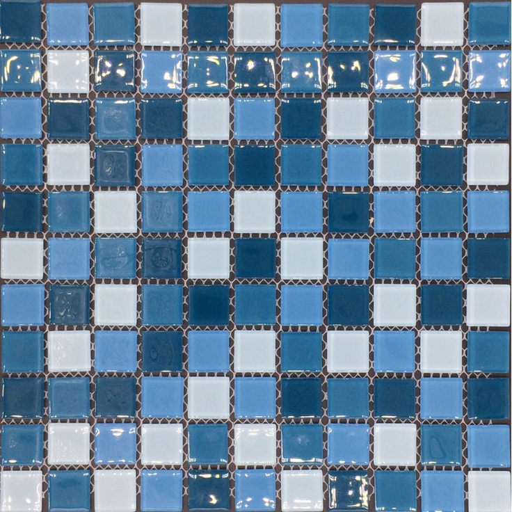 Мозаика 005 из стекла, чип 25х25 мм, сетка 300х300х4 мм