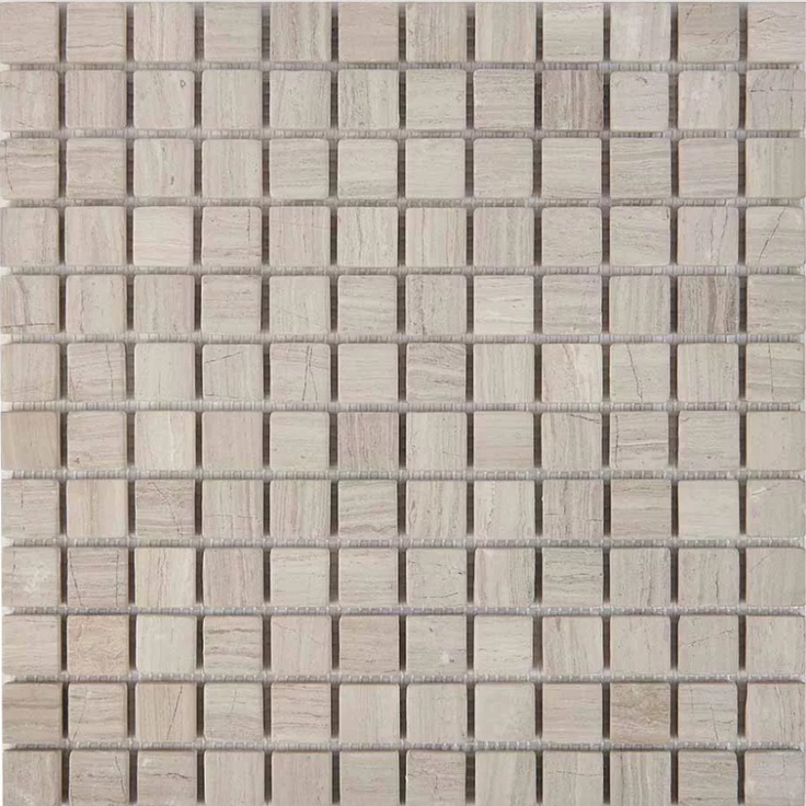 Мозаика 256 White Wooden, чип 23x23 мм, сетка 305х305x6 мм, Матовая