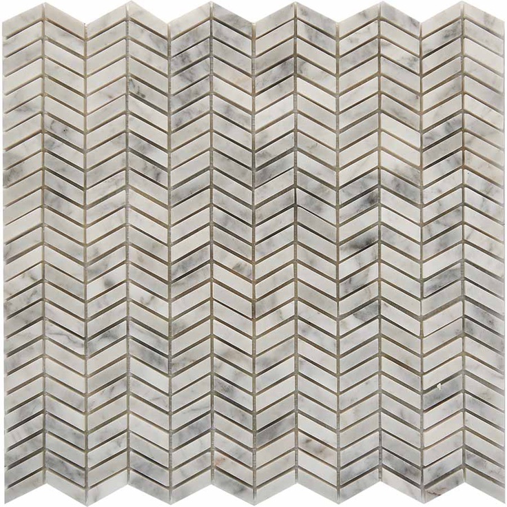 Мозаика 290 Bianco carrara, чип 27x10 мм, сетка 298х307x8 мм, Полированная