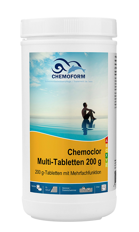 Средство для дезинфекции воды в бассейне Chemoform Кемохлор Всё-в-одном мульти-таблетки 200г