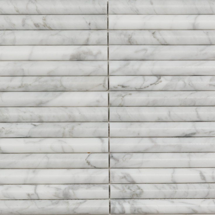 Мозаика 342 Bianco Carrara, Convex, чип 20х151 мм, сетка 300х3