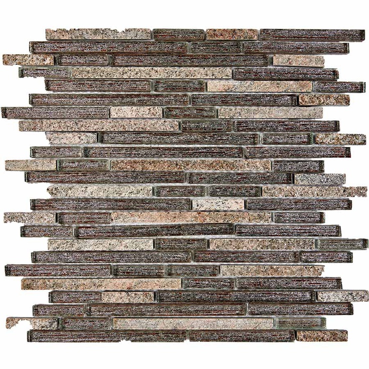 Мозаика 726 из мрамора и стекла, чипы 10x48/98/148 мм, сетка 286х300x8 мм