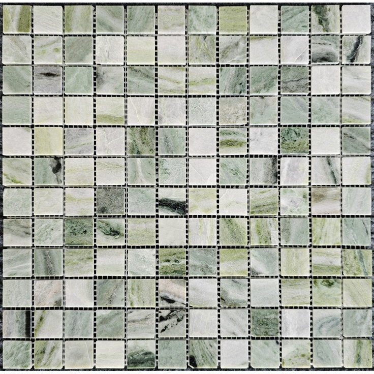 Мозаика 314 Jet Green, чип 23х23 мм, сетка 305х305х4 мм, Полированная