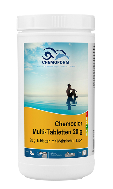 Средство для дезинфекции воды в бассейне Chemoform Кемохлор Всё-в-одном мульти-таблетки 20г