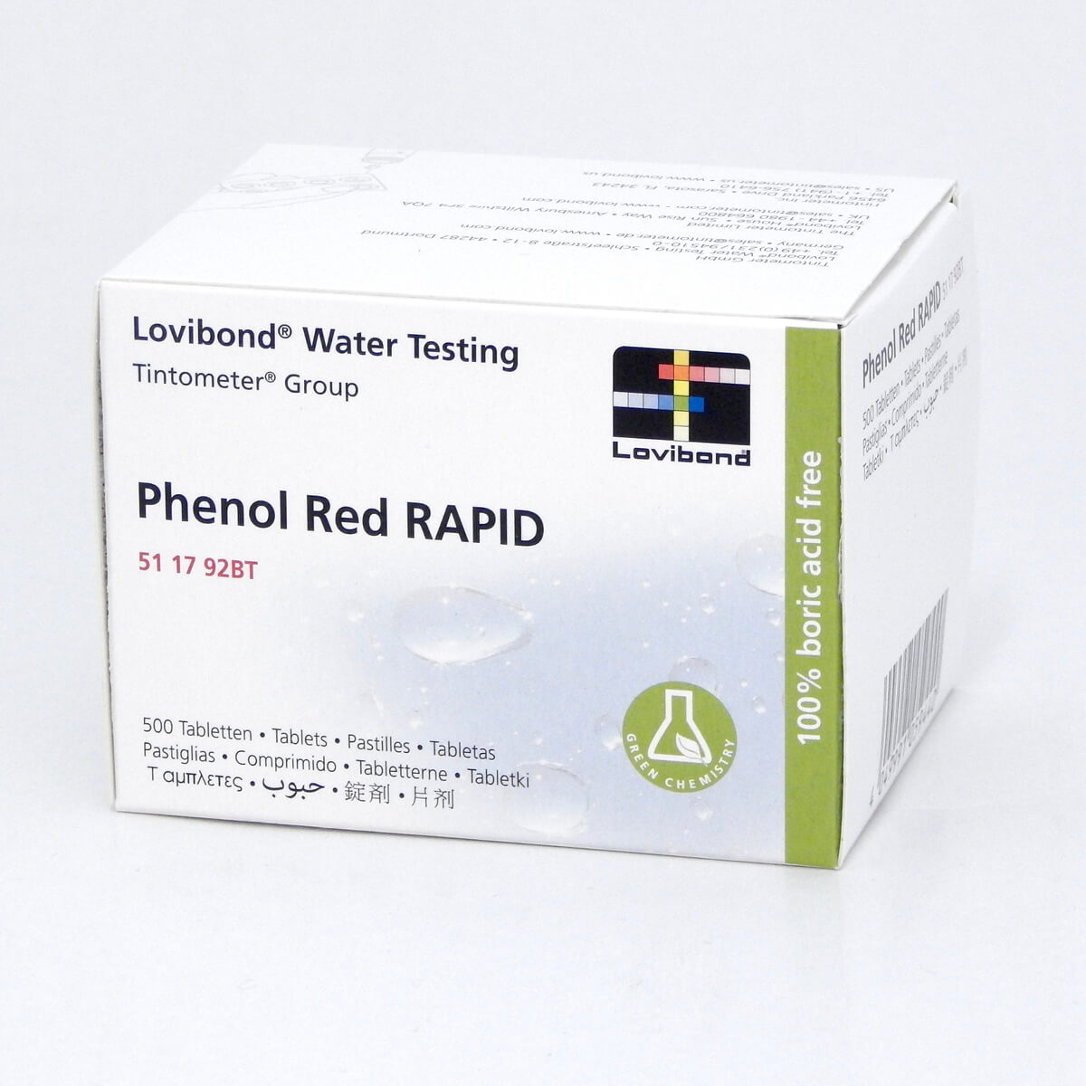 Тестерные таблетки Phenol Red Lovibond  RAPID (рН) (50 блистеров)