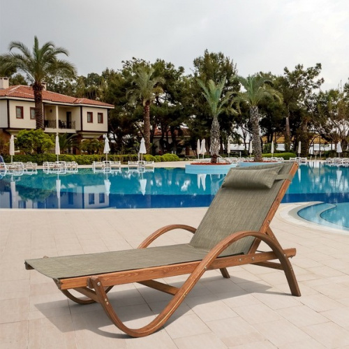 Шезлонг-лежак из сибирской лиственницы AFM-511 Olive в интернет-магазине MasterSPA