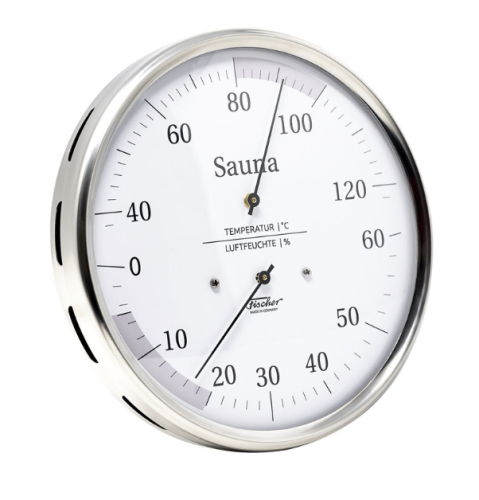 Термометр-гигрометр Fischer (Фишер) в пластиковом корпусе, нерж сталь – Купить в Калининграде - Интернет-магазин Мастер Спа