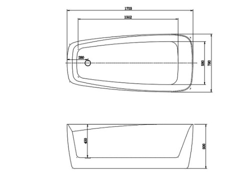 Ванна отдельностоящая Aquatek AQ-190778 ПАОЛА, 170х78х60 см в интернет-магазине MasterSPA