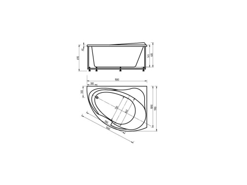 Ванна акриловая Альтаир 160х110 (левая, с фронтальным экраном, без гидромассажа) в интернет-магазине MasterSPA
