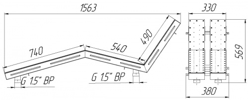 Лежак воздушного массажа АкваСектор двойной, плитка (AISI 316L) – Купить в Калининграде - Интернет-магазин Мастер Спа