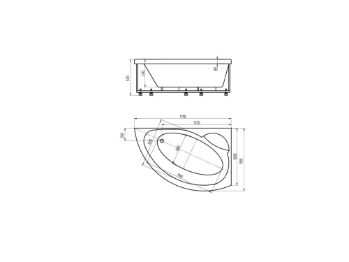 Ванна акриловая Аякс 2 170х110  правая, без гидромассажа, с фронтальным экраном в интернет-магазине MasterSPA