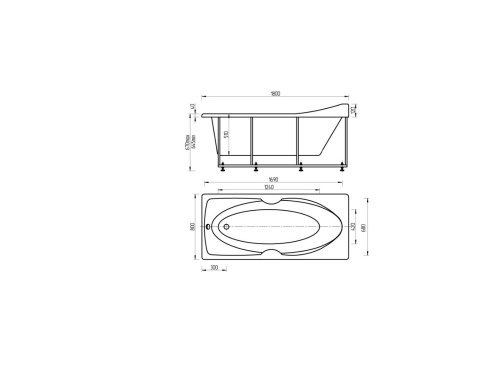 Ванна акриловая Европа 180х80  без гидромассажа, с фронтальным экраном (слив слева) в интернет-магазине MasterSPA