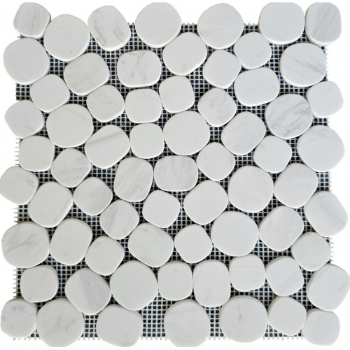 Мозаика 310 Volakas White, чип произвольный, сетка 300х300x6 мм, Матовая в интернет-магазине MasterSPA