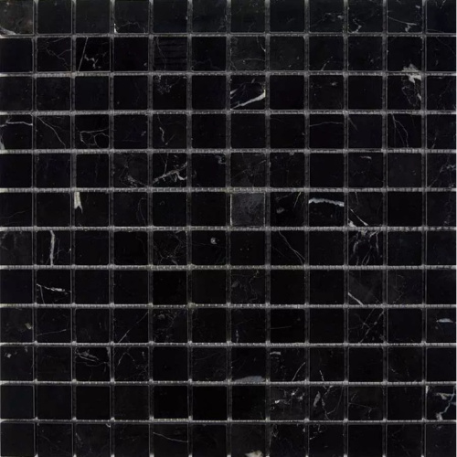 Мозаика 245 Nero Marquna, чип 23х23 мм, сетка 305х305х6 мм, Полированная в интернет-магазине MasterSPA