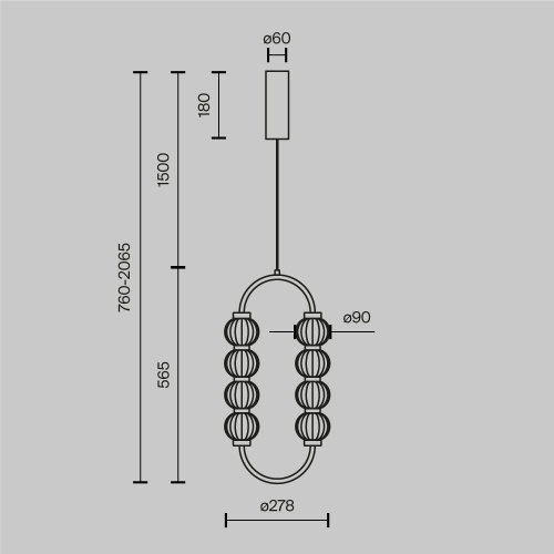 Подвесной светильник Amulet MOD555PL-L11G3K в интернет-магазине MasterSPA