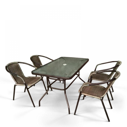 Комплект мебели для летнего кафе Николь-3B CDC01/CDT016-120х70 Brown (4+1 в интернет-магазине MasterSPA