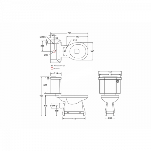 Унитаз Burlington P5+C4 в интернет-магазине MasterSPA