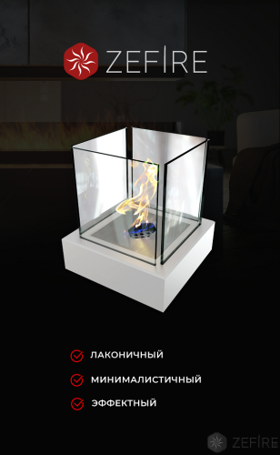 Биокамин ZeFire Quant metall белый – Купить в Калининграде - Интернет-магазин Мастер Спа