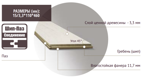 Фигурный паркет Французская ёлка GP Латте в интернет-магазине MasterSPA